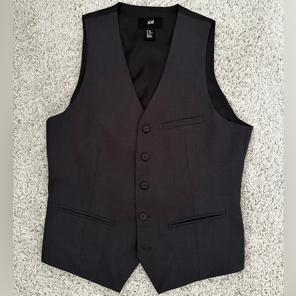 H&M slim vest dark grey